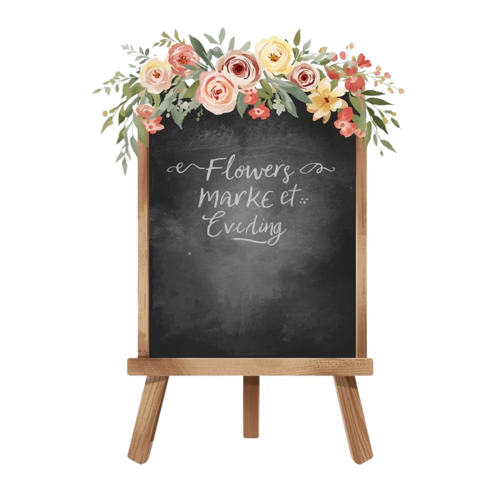 Flowerマルシェの水彩クリップアート|背景透過PNG 15点セット|3000px|商用利用可