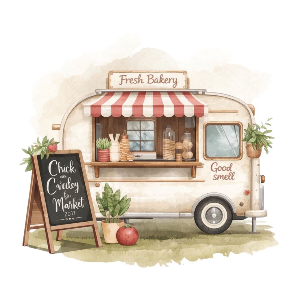 やさしいベーカリーマルシェ|Bakery Marche Clipart|15PNG・3000×3000px|Canvaテンプレート