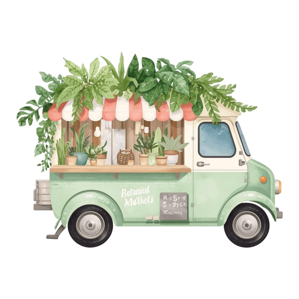 やさしいボタニカルマルシェ|Botanical Marché Clipart|16PNG・3000px・Canvaテンプレート・商用利用可