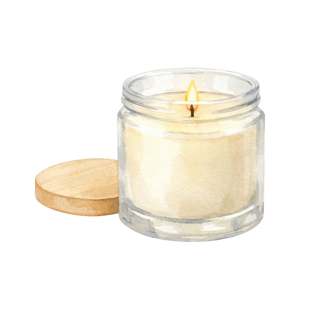 キャンドルとアロマのナチュラルマルシェ|水彩クリップアート15PNG|Canvaテンプレート|商用利用可