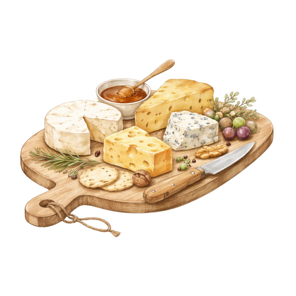 チーズデリマルシェ|水彩クリップアート15PNG|Canvaテンプレート・商用利用可