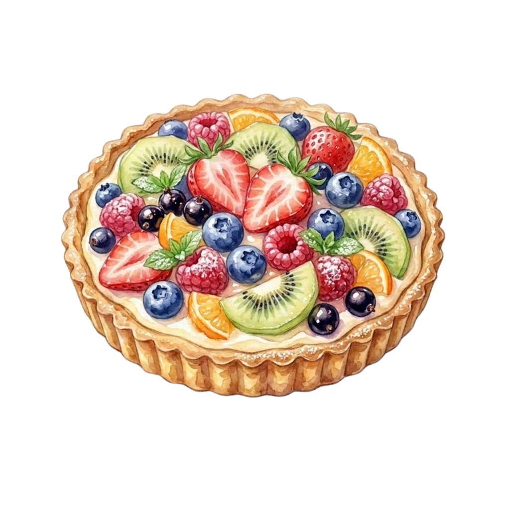 スイーツマルシェ|水彩クリップアート17点+Canvaテンプレート Sweet Dessert Marché Clipart | 17 PNG Watercolor Illustrations + Canva Templates