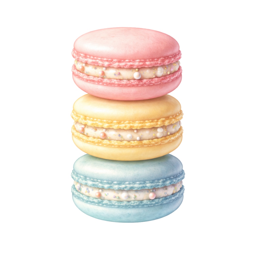 スイーツマルシェ|水彩クリップアート17点+Canvaテンプレート Sweet Dessert Marché Clipart | 17 PNG Watercolor Illustrations + Canva Templates