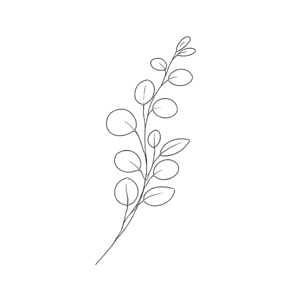 ボタニカルラインアート素材集|ミニマル・大人っぽい花のクリップアート(透過PNG) Minimal Botanical Line Art Clipart Set | Elegant Floral PNG (Transparent)