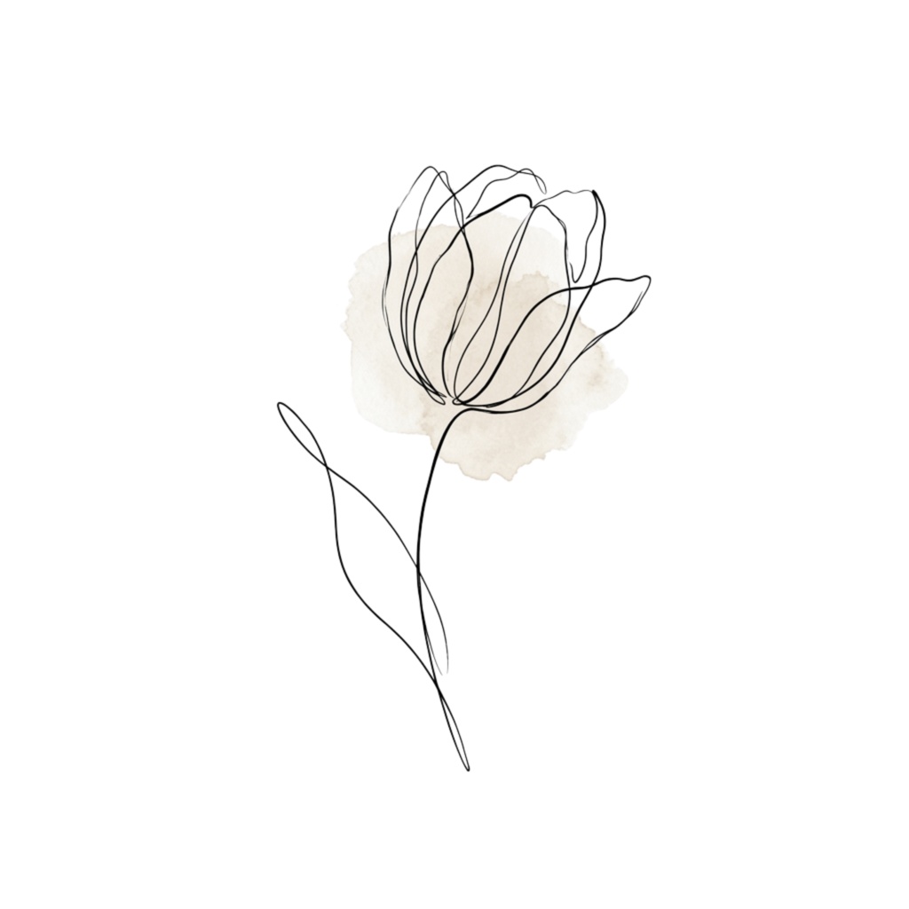 ボタニカルラインアート素材集|ミニマル・大人っぽい花のクリップアート(透過PNG) Minimal Botanical Line Art Clipart Set | Elegant Floral PNG (Transparent)