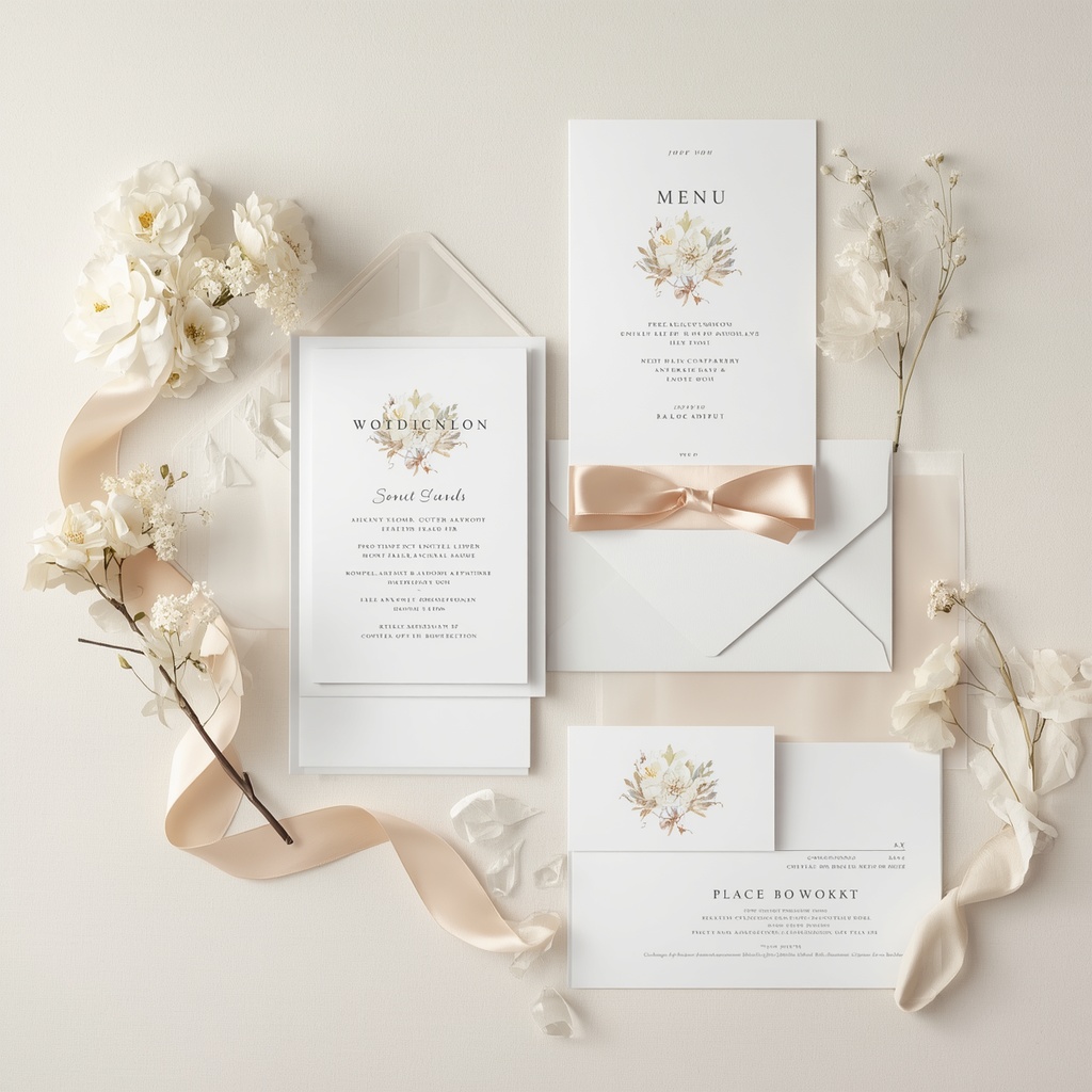 水彩ブライダルクリップアート20点|結婚式ペーパーアイテム素材|Canvaテンプレート付き|透過PNG