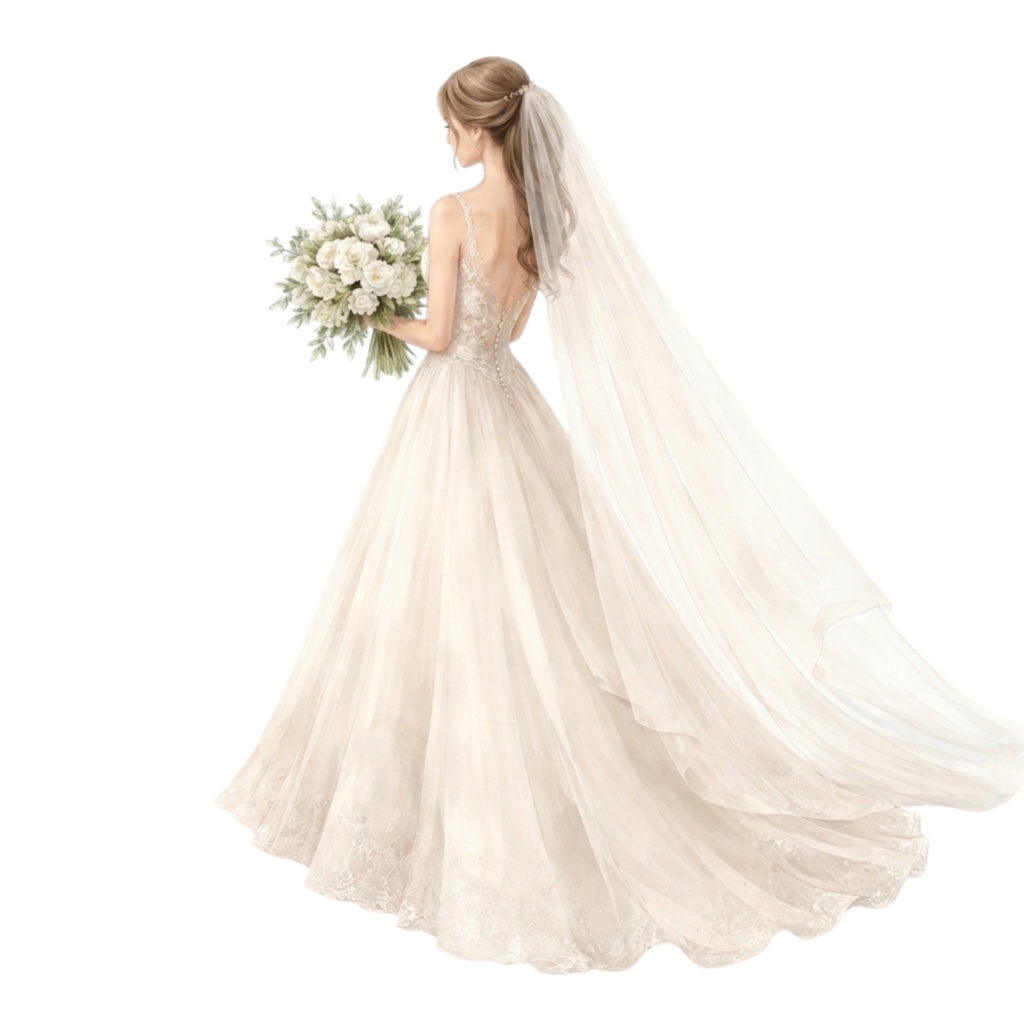 水彩ブライダルクリップアート20点|結婚式ペーパーアイテム素材|Canvaテンプレート付き|透過PNG