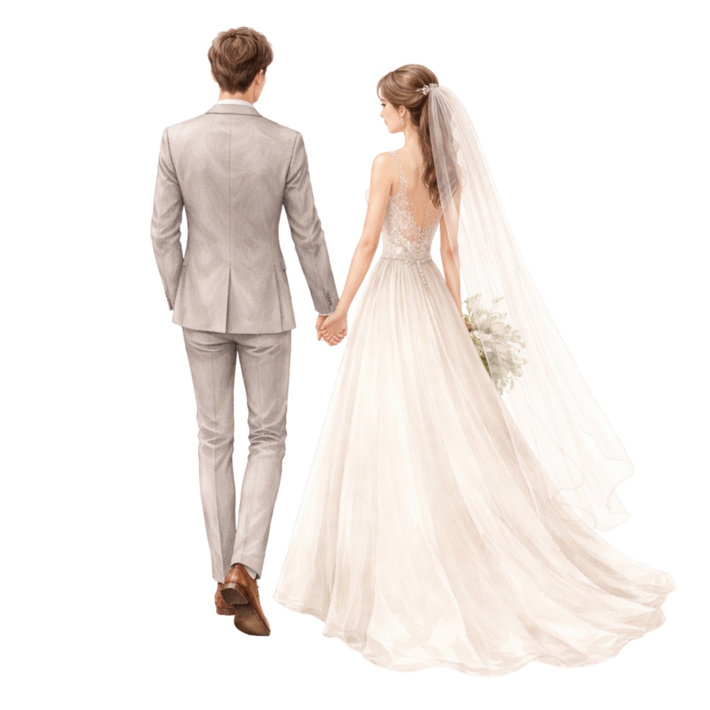 水彩ブライダルクリップアート20点|結婚式ペーパーアイテム素材|Canvaテンプレート付き|透過PNG