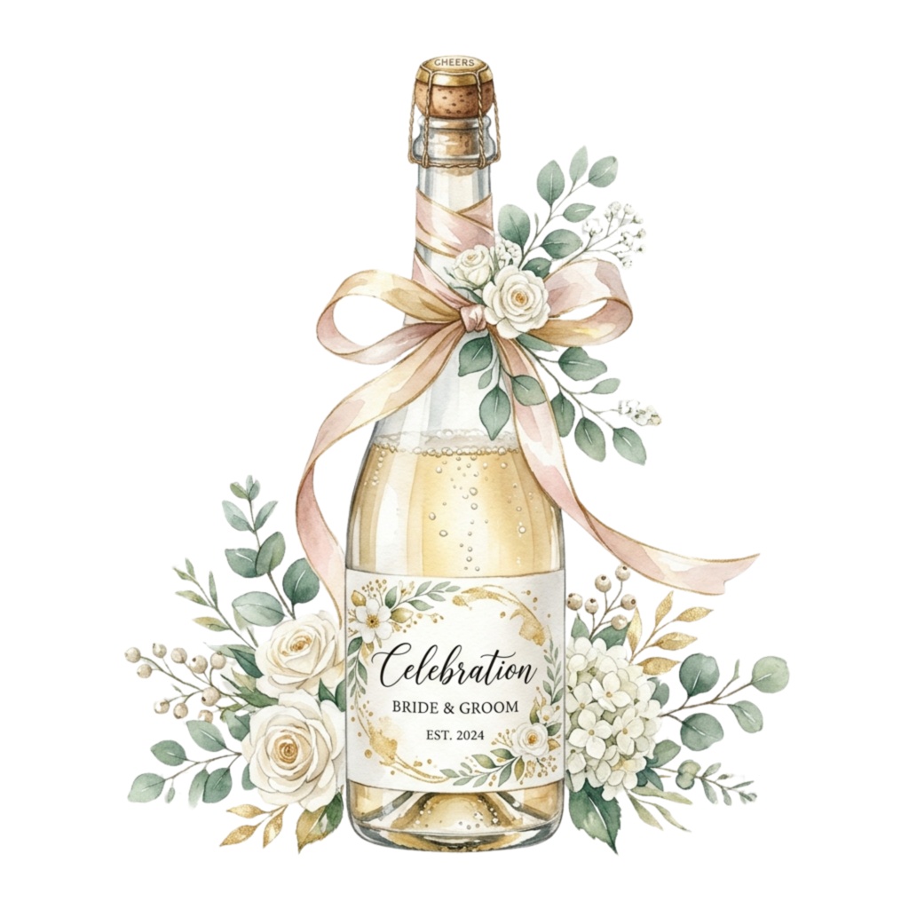 水彩ブライダルクリップアート20点|結婚式ペーパーアイテム素材|Canvaテンプレート付き|透過PNG