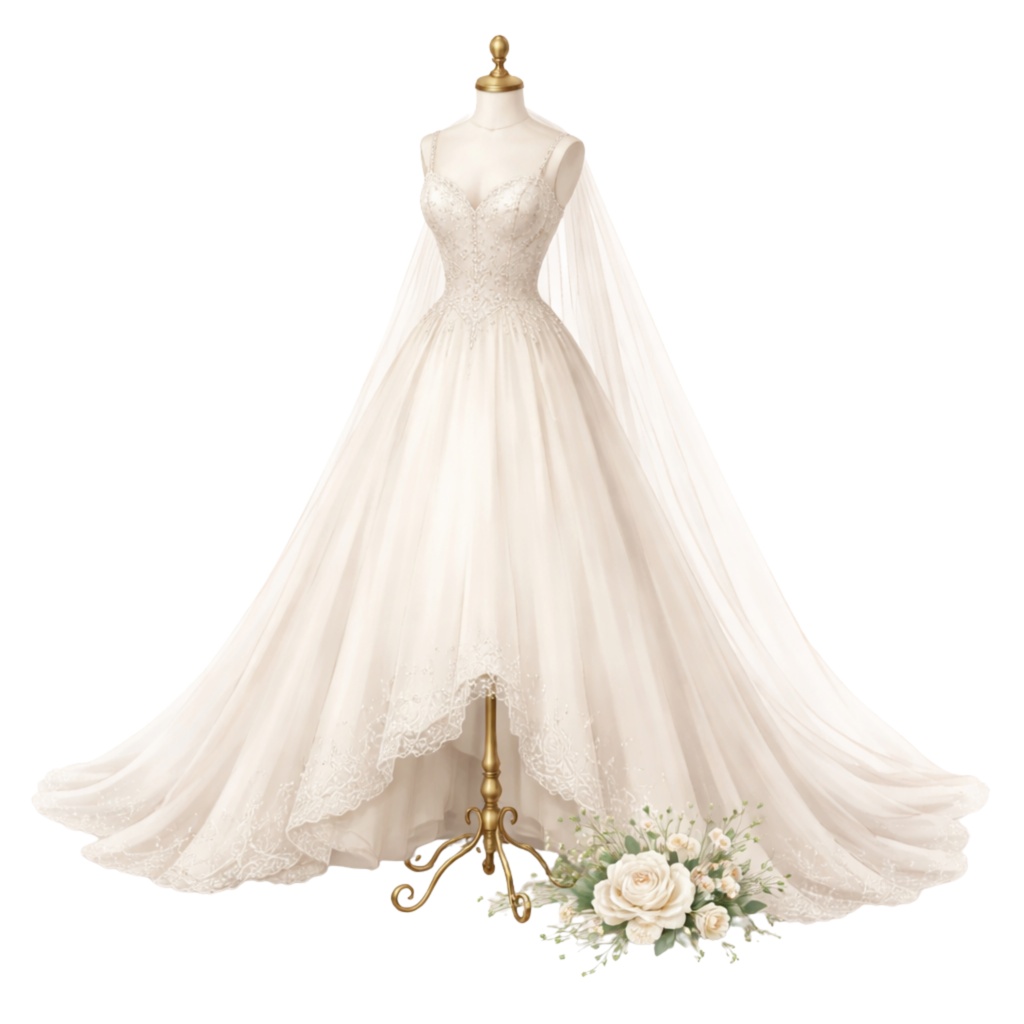 水彩ブライダルクリップアート20点|結婚式ペーパーアイテム素材|Canvaテンプレート付き|透過PNG