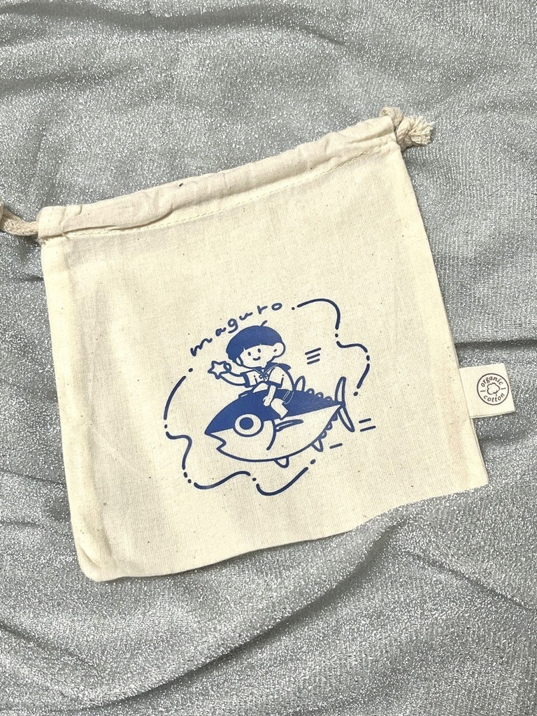 まぐろとお出かけ！コットン巾着