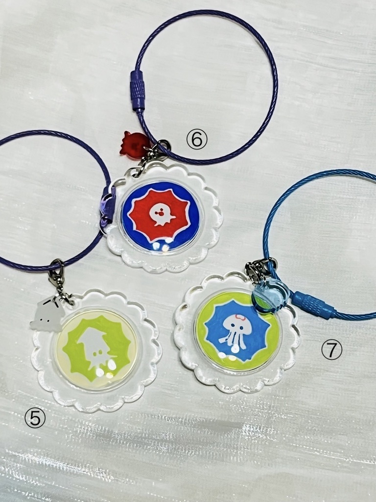 原画キーホルダー(お花) 〜オリジナルクリアビーズ付き〜