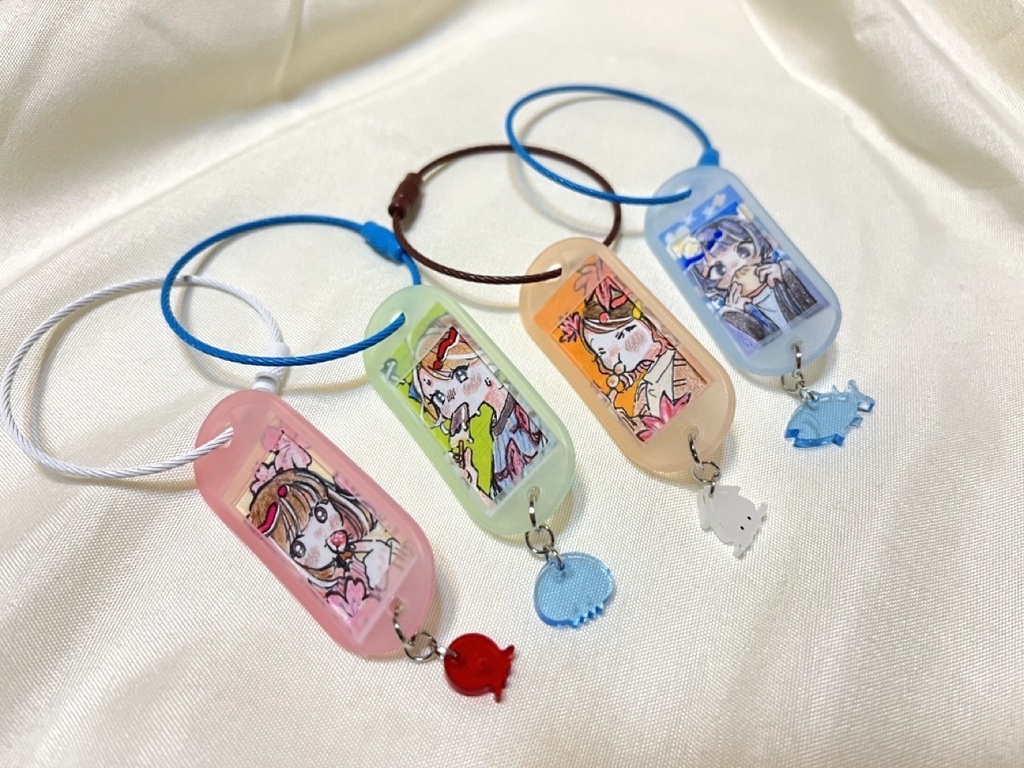 原画キーホルダー(春夏秋冬) 〜オリジナルクリアビーズ付き〜