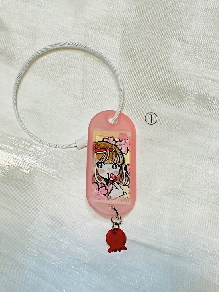 原画キーホルダー(春夏秋冬) 〜オリジナルクリアビーズ付き〜