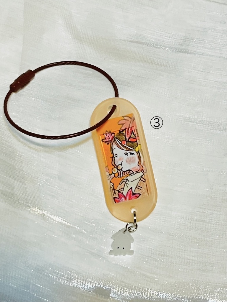 原画キーホルダー(春夏秋冬) 〜オリジナルクリアビーズ付き〜