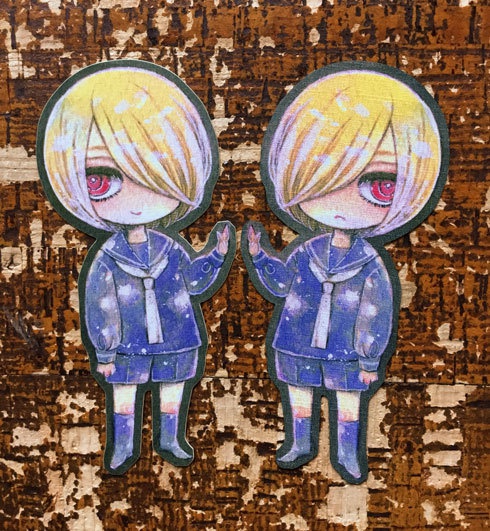 『双子』型抜きしおり