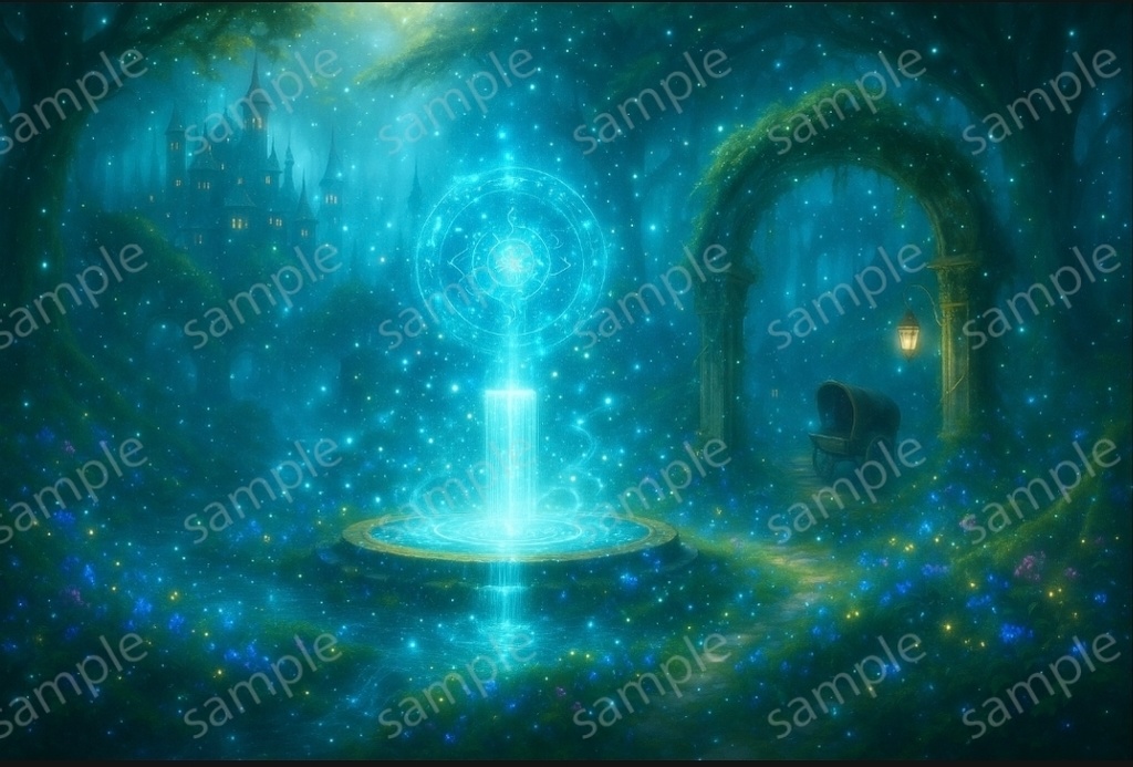 『長寿の泉 - エルフの森シリーズ』背景素材6枚+1セット【幻想・ファンタジー・ゲーム用】