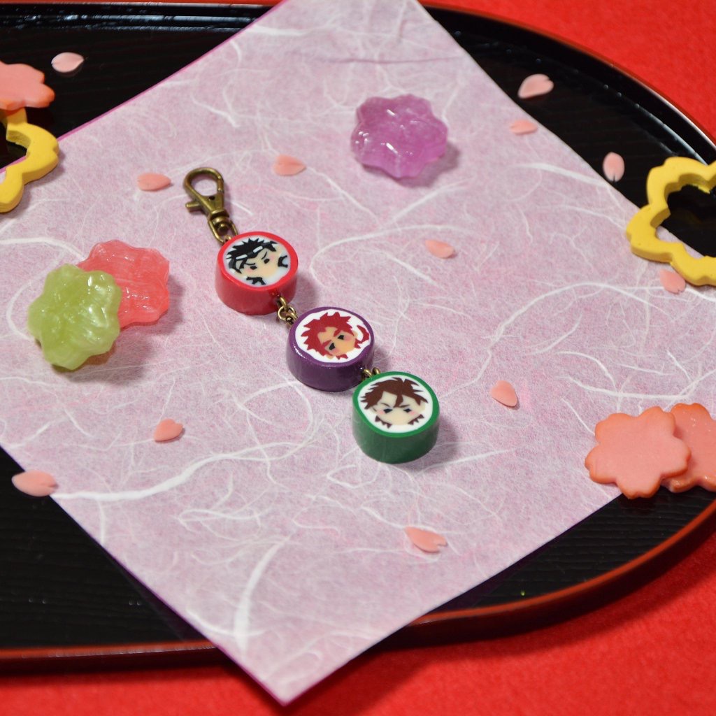 刀剣乱舞　三名槍 金太郎飴ストラップ