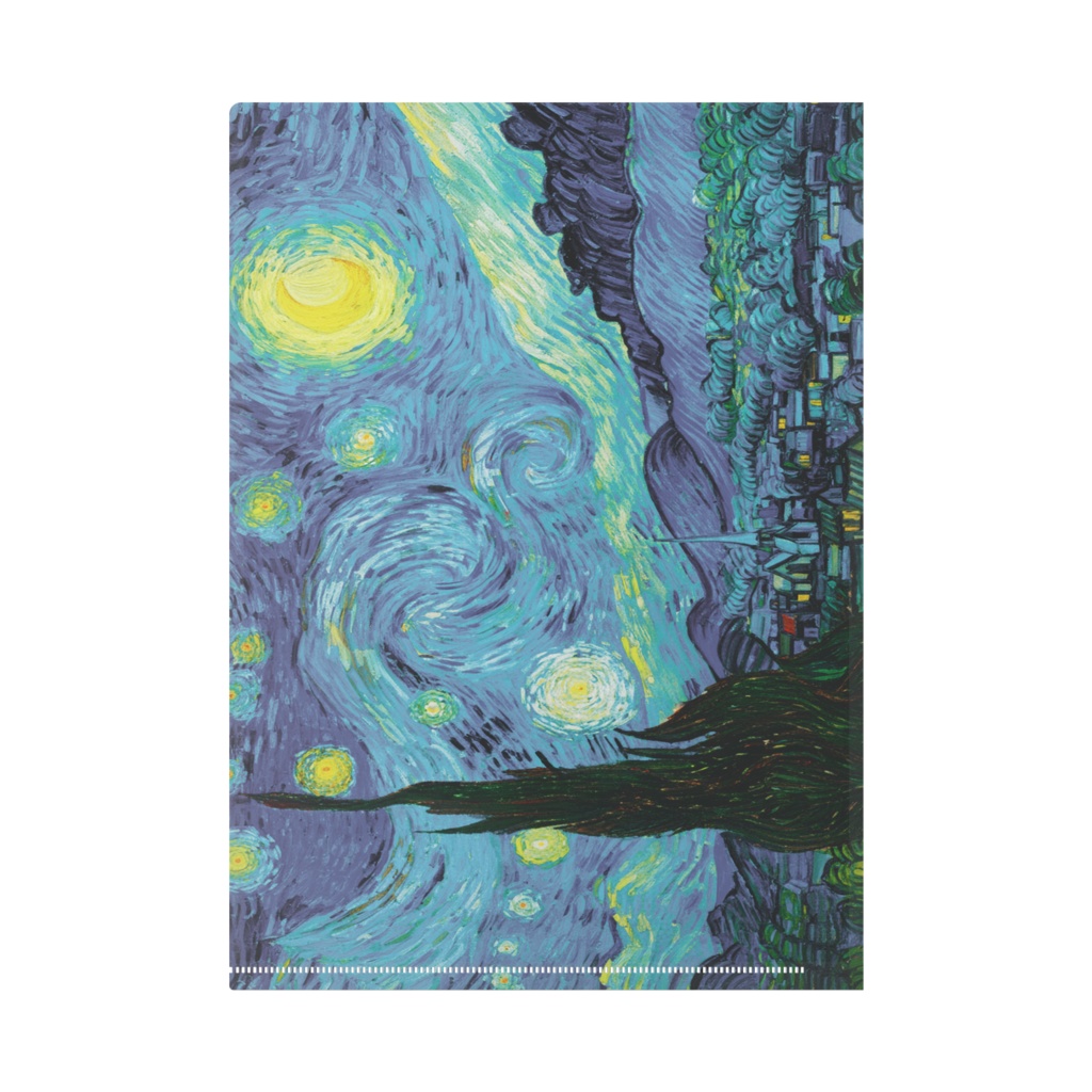 星月夜を駆けるサンタクロースのA4クリアファイル