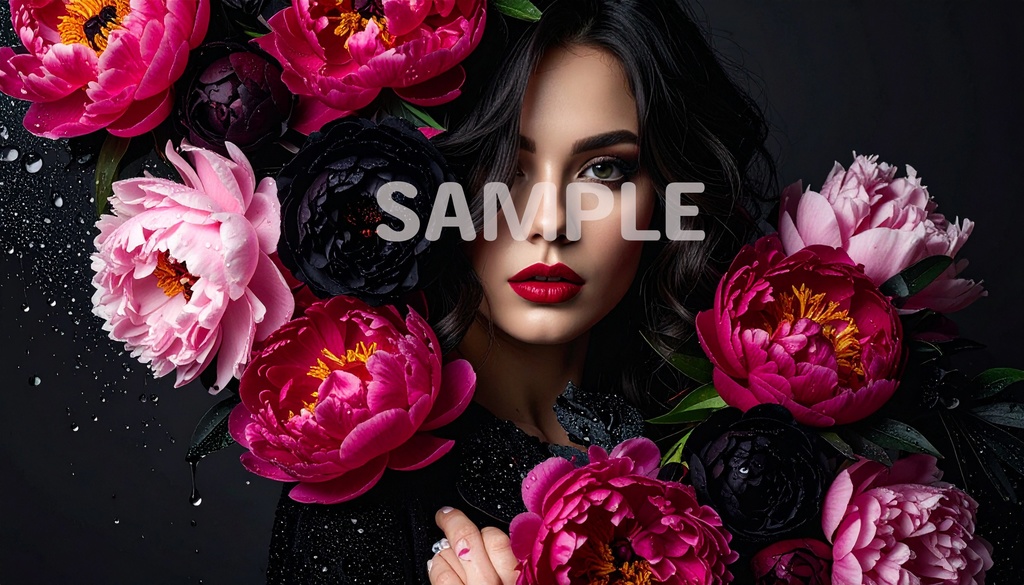 【AI生成】「百花美」- 華麗なる花のポートレート壁紙セット（5枚入り・2.7K級）