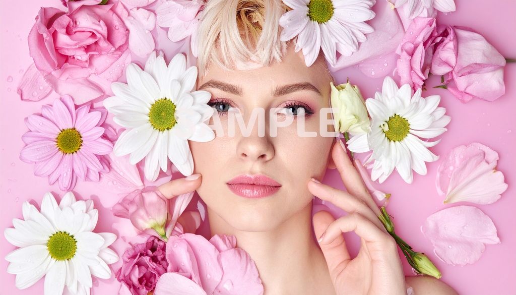 【AI生成】「Floral Radiant」- 陽だまりの花と乙女の壁紙セット(5枚入り・2.7K)