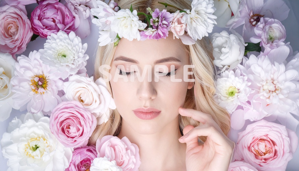 【AI生成】「Floral Radiant」- 陽だまりの花と乙女の壁紙セット（5枚入り・2.7K）