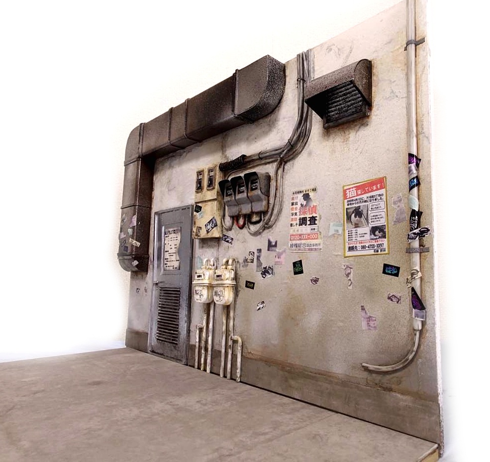 1/12フィギュア用ジオラマ【路地裏(繫華街ver')】