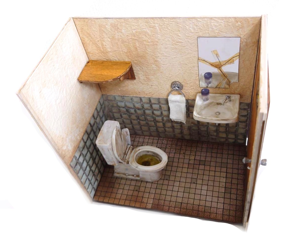 1/12スケール トイレ個室(老朽レトロver')