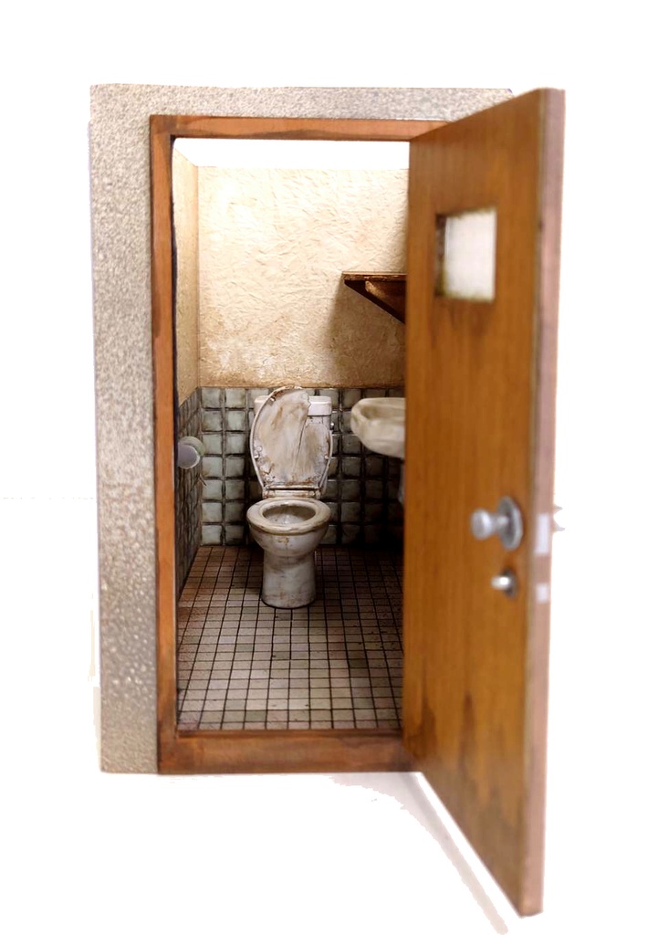 1/12スケール トイレ個室(老朽レトロver')