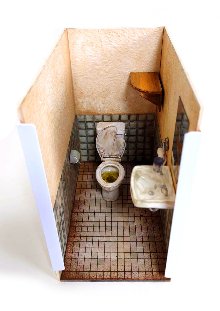 1/12スケール トイレ個室(老朽レトロver') ※となりのモケイフェスティバル限定