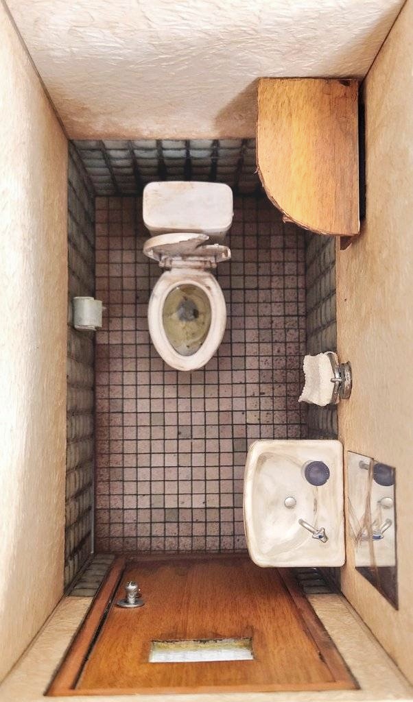 1/12スケール トイレ個室(老朽レトロver') ※となりのモケイフェスティバル限定