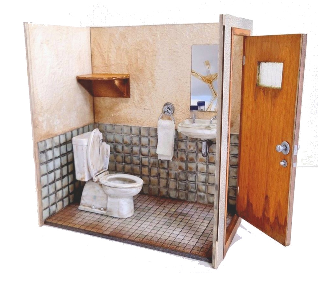 1/12スケール トイレ個室(老朽レトロver') ※となりのモケイフェスティバル限定