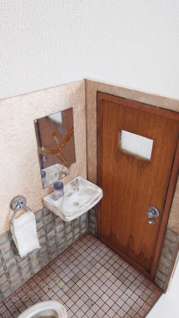 1/12スケール トイレ個室(老朽レトロver') ※となりのモケイフェスティバル限定