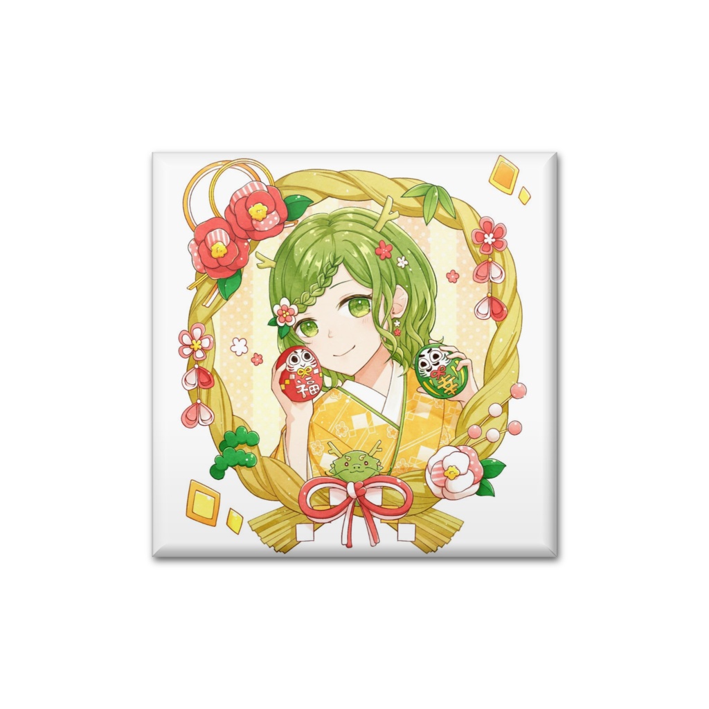 2024/1月イラスト缶バッジ【四角】