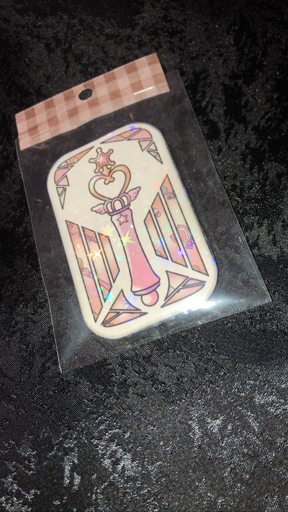 縦長ホログラムステッキ缶バッジ ʚ♡ɞ