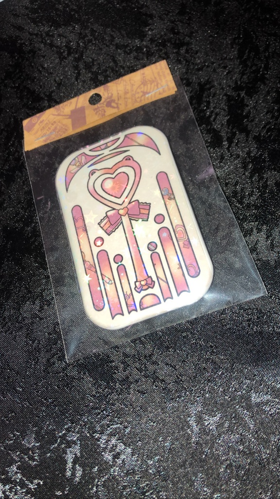 縦長ホログラムステッキ缶バッジ ʚ♡ɞ