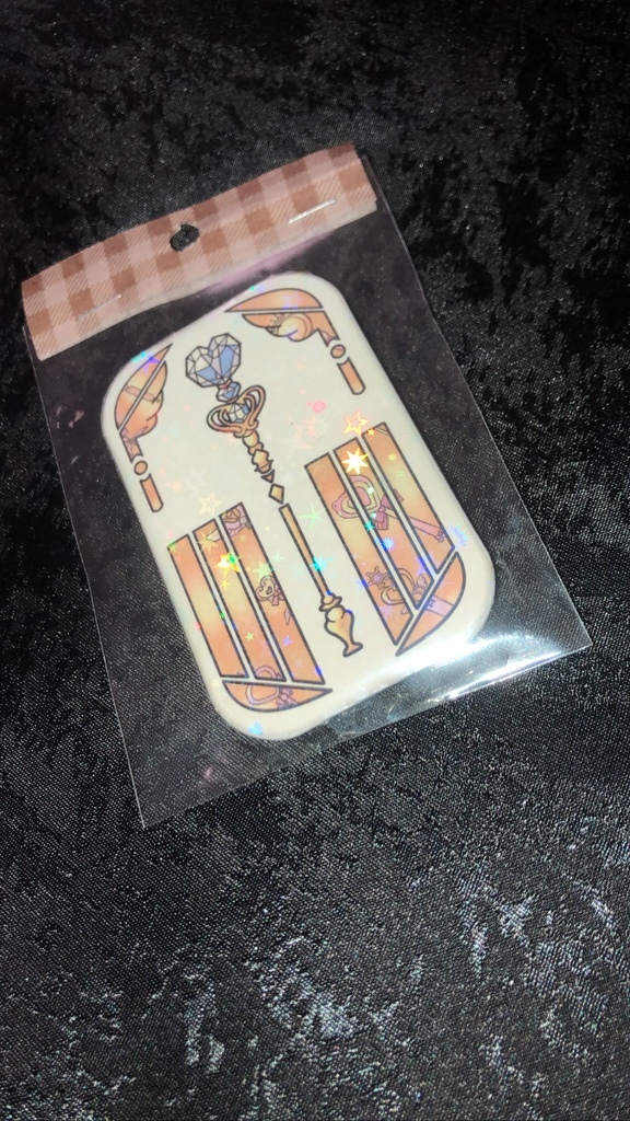 縦長ホログラムステッキ缶バッジ ʚ♡ɞ
