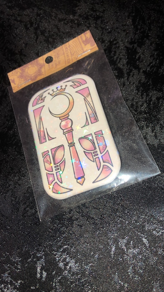 縦長ホログラムステッキ缶バッジ ʚ♡ɞ