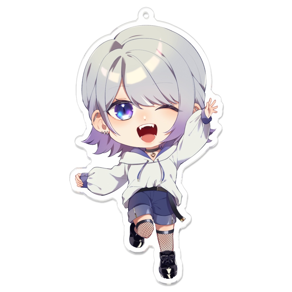 【大サイズ】月紫ちょび。アクリルキーホルダー