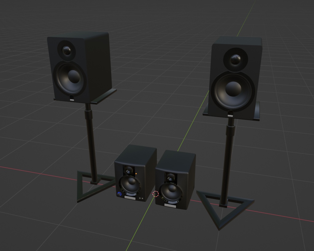 3Dモデル【スピーカーとスタンド】無料サンプルあり