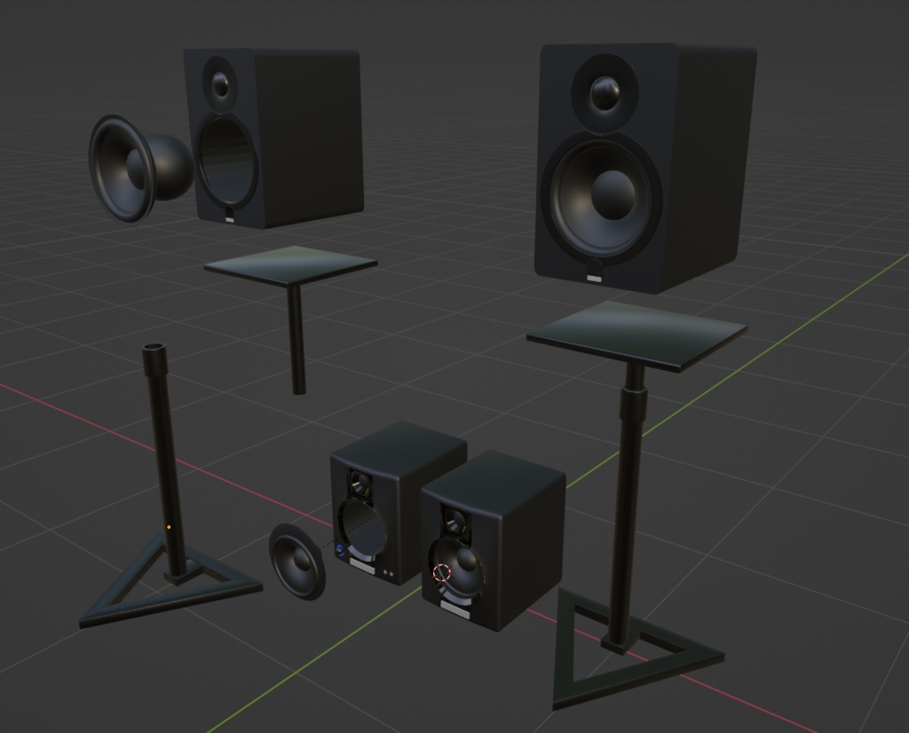 3Dモデル【スピーカーとスタンド】無料サンプルあり