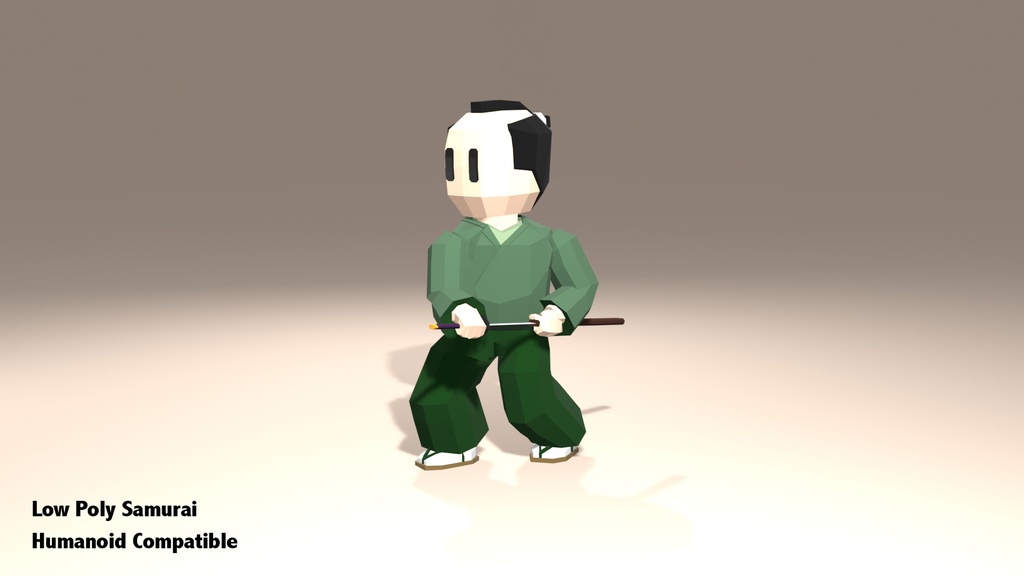 Low Poly Samurai キャラクター|Humanoid対応・Unity対応・すぐ使える3Dモデル