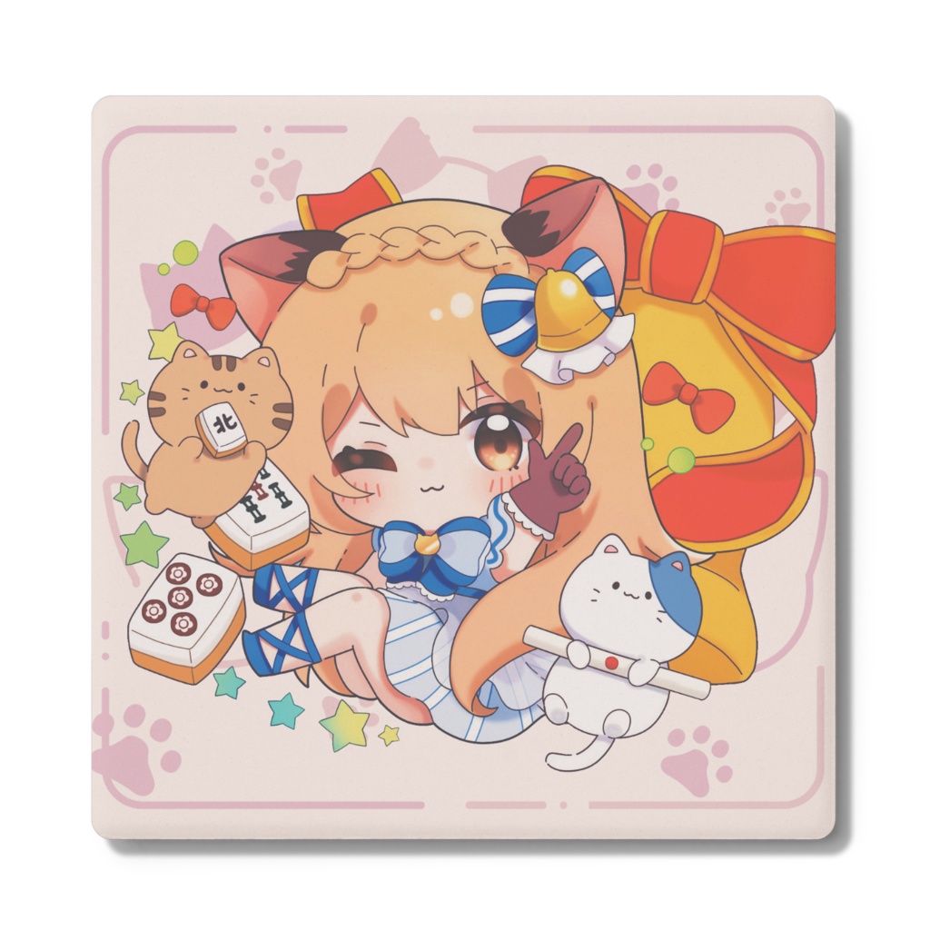 人気アイテム復活!!✨麻雀猫鈴りか🐈🔔コースター♡