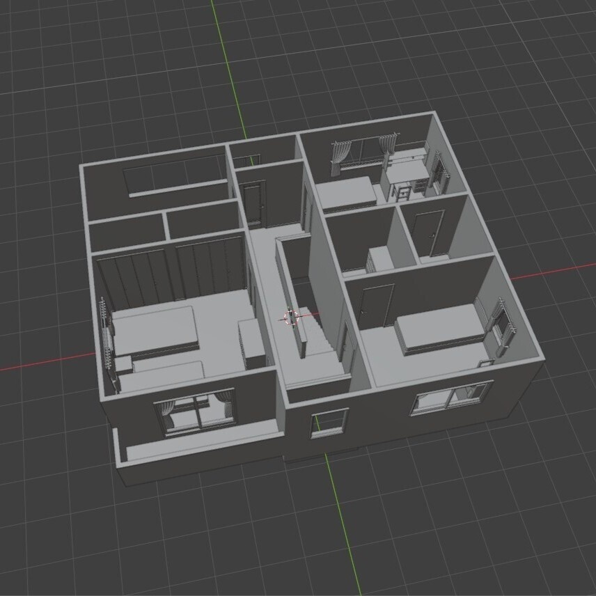 【無料】モデルハウス Blender-3Dモデル