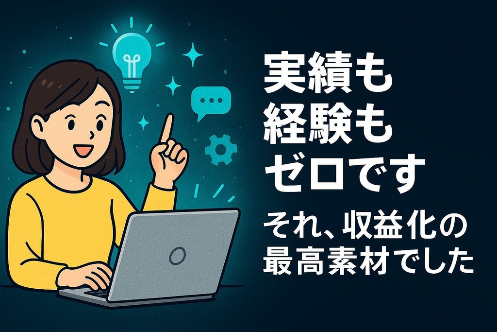実績も経験もゼロです←それ、収益化の 最高素材でした。