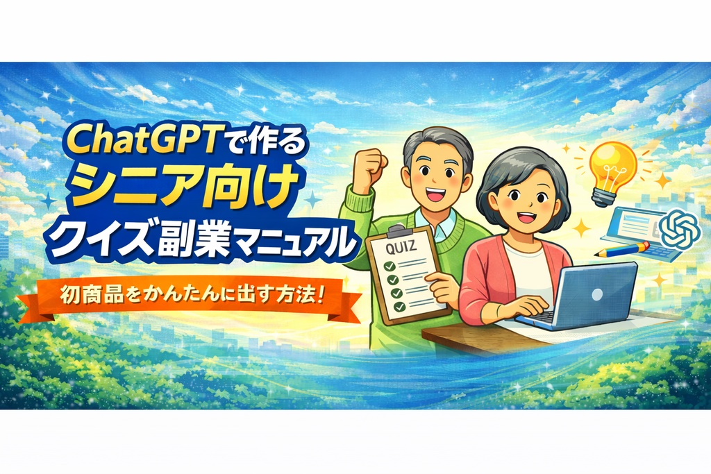 副業が続かなかった人のための ChatGPTで作る シニア向けクイズ販売マニュアル