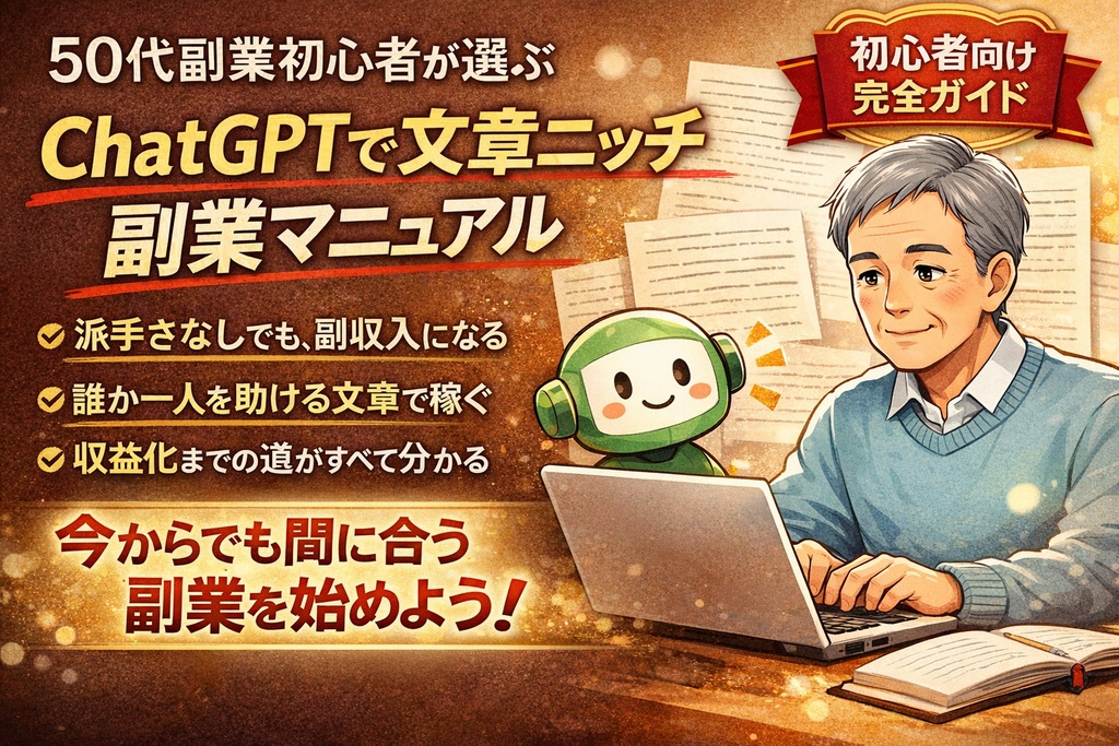 もう副業で迷わない。50代からのChatGPT活用マニュアル