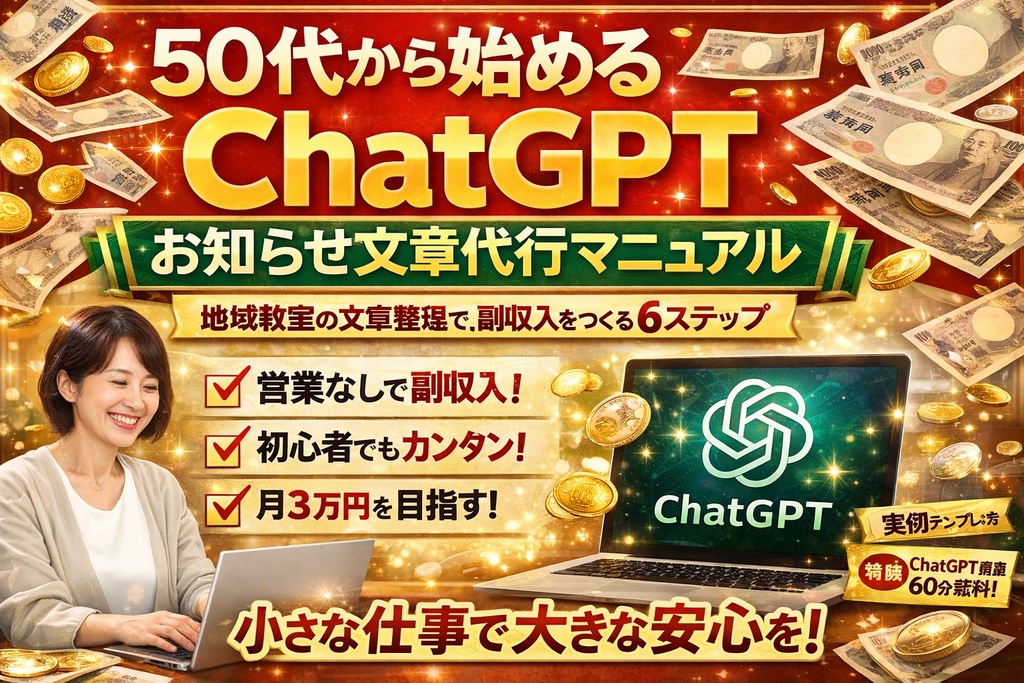 50代から始めるChatGPTお知らせ文章代行マニュアル