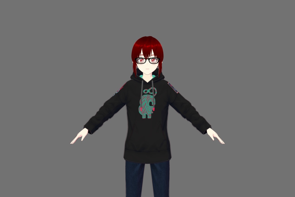 Black "Tiger" Vroid Hoodie