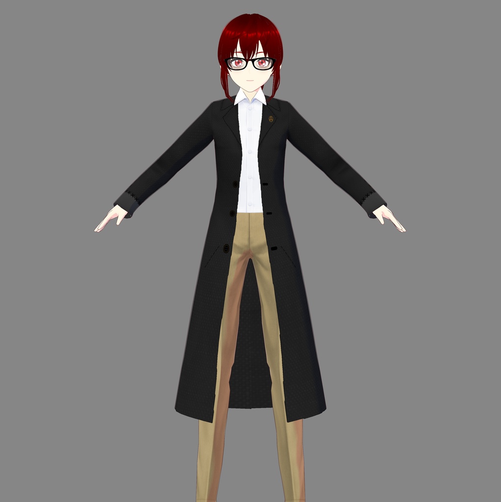 Black Vroid Trench Coat 